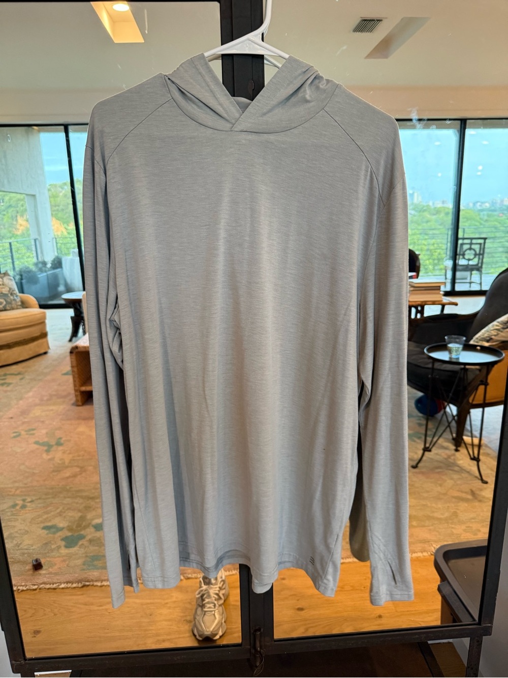 Free Fly Apparel Light Gray Men's Hooded Long-Sleeve Shirt